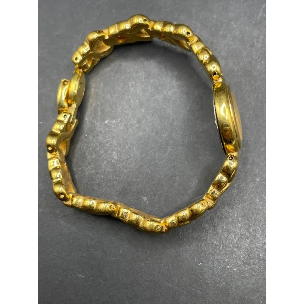 Vintage Seiko March Gold Tone Base Metal Watch 19.3mm Unique Bracelet Band